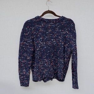 Jun and Ivy dark blue sweater w/ light blue and orange accents, never worn, S